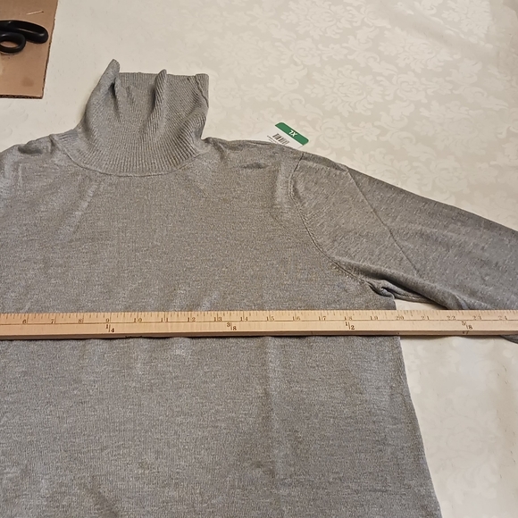 Andrew Marc Knit Sweater Long Sleeve Turtleneck Gray Women's XLarge New - Picture 7 of 9